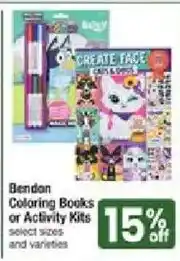 Star Market Bendon Coloring Books or Activity Kits offer