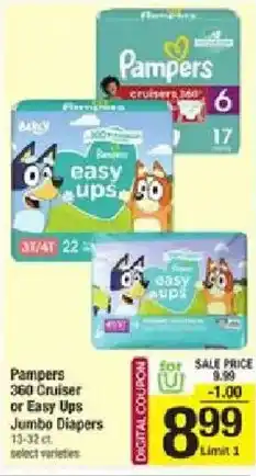 Star Market Pampers 360 Cruiser or Easy Ups Jumbo Diapers offer