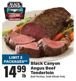 Big Y Black Canyon Angus Beef Tenderloin offer