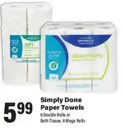 Big Y Simply Done Paper Towels offer