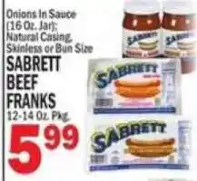 C Town Sabrett beef franks offer