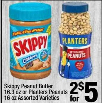 Super King Markets Skippy Peanut Butter Or Planters Peanuts Assorted Varieties offer