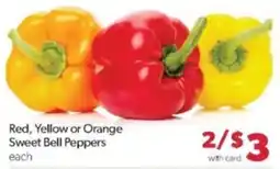 Family Fare Red, Yellow or Orange Sweet Bell Peppers offer