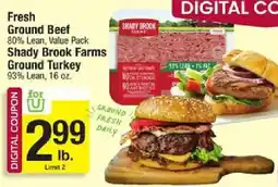 Star Market fresh Ground Beef ,Shady Brook Farms Ground Turkey offer