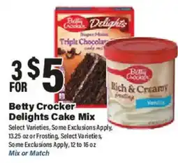 Big Y Betty Crocker Delights Cake Mix offer