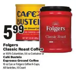 Big Y Folgers classic roast coffee offer