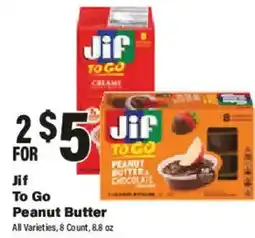 Big Y Jif To Go Peanut Butter offer