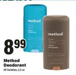 Big Y Method Deodorant offer