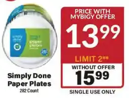 Big Y Simply Done Paper Plates offer