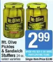 Star Market Mt. Olive Pickles & Sandwich Stuffers offer