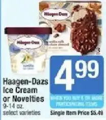 Star Market Haagen-Dazs Ice Cream or Novelties offer
