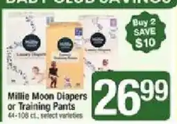 Star Market Millie Moon Diapers or Training Pants offer