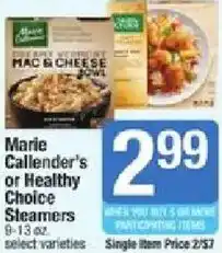 Star Market Marie Callender's or Healthy Choice Steamers offer