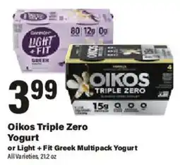 Big Y Oikos Triple Zero Yogurt offer