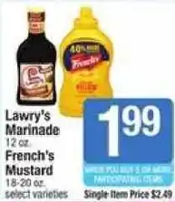 Shaw's Lawry's Marinade, French's Mustard offer