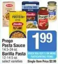 Shaw's Prego Pasta Sauce offer
