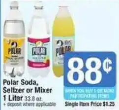 Shaw's Polar Soda, Seltzer or Mixer offer