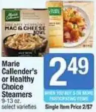 Shaw's Marie Callender's or Healthy Choice Steamers offer