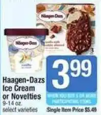 Shaw's Haagen-Dazs Ice Cream or Novelties offer