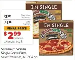 Family Fare Screamin' Sicilian Single Serve Pizza offer