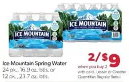 Family Fare Ice Mountain Spring Water offer