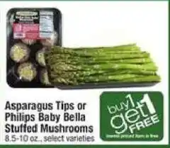 Shaw's Asparagus Tips or Philips Baby Bella Stuffed Mushrooms offer
