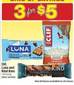Shaw's Clif, Luna and Kind Bars offer