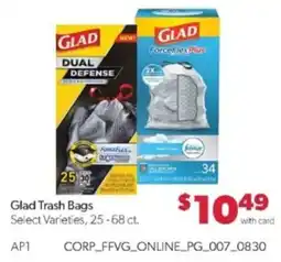 Family Fare Glad trash bags offer