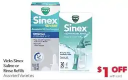 Family Fare Vicks Sinex Saline or Rinse Refills offer