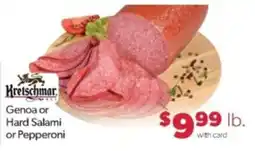 Family Fare Kretschmar Genoa or Hard Salami or Pepperoni offer