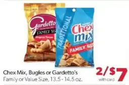 Family Fare Chex Mix, Bugles or Gardetto's offer