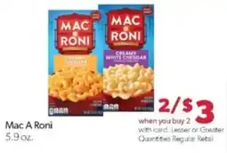 Family Fare Mac A Roni offer