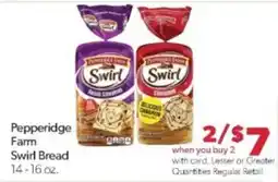 Family Fare Pepperidge Farm Swirl Bread offer