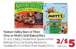 Family Fare Nature Valley Bars or Fiber One or Mott's Soft Baked Bars offer