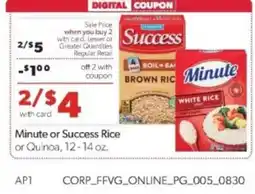 Family Fare Minute or Success Rice or Quinoa offer