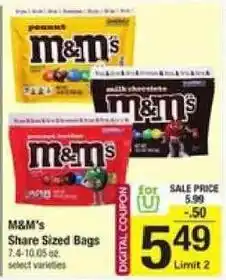 Shaw's M&M's Share Sized Bags offer