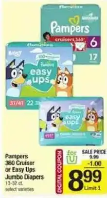 Shaw's Pampers 360 Cruiser or Easy Ups Jumbo Diapers offer