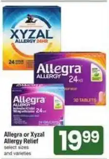 Shaw's Allegra or Xyzal Allergy Relief offer