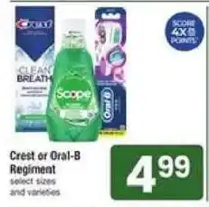 Shaw's Crest or Oral-B Regimen offer