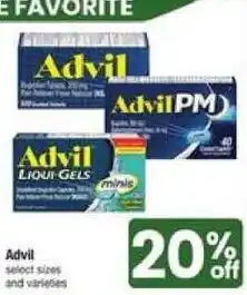 Advil select sizes and varieties