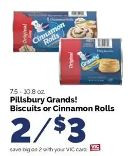 Harris Teeter Pillsbury Grands! Biscuits or Cinnamon Rolls offer