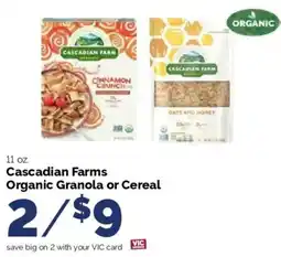 Harris Teeter Cascadian Farms Organic Granola or Cereal offer