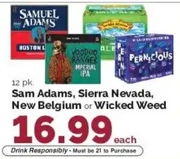 Harris Teeter Sam Adams, Sierra Nevada, New Belgium or Wicked Weed offer