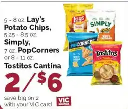 Harris Teeter Lay's Potato Chips, Simply, PopCorners, Tostitos Cantina offer