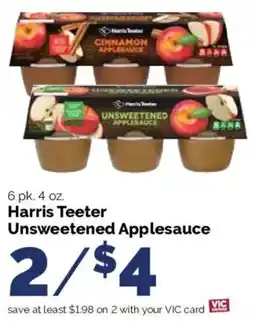 Harris Teeter Harris Teeter Unsweetened Applesauce offer