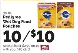 Harris Teeter Pedigree wet dog food pouches offer