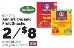 Harris Teeter Annie's Organic Fruit Snacks offer