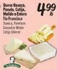 El Super Tio Francisco Oaxaca, Panela or Cotija Cheese offer