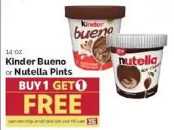 Harris Teeter Kinder Bueno or Nutella Pints offer