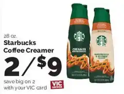 Harris Teeter Starbucks Coffee Creamer offer